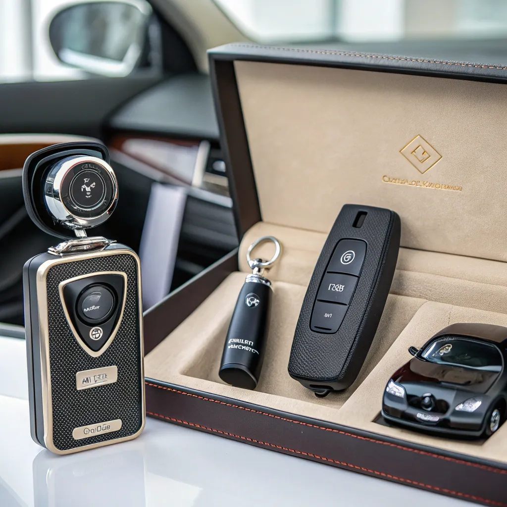 Selection of premium car accessories displayed elegantly